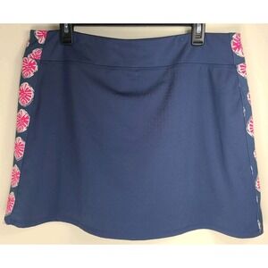 Tommy Bahama Women's Golf Skort Size XL Blue Pink Shell Print Trim Stretch